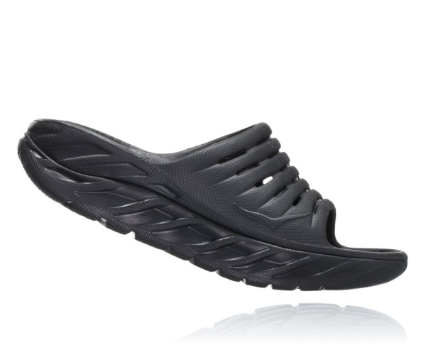 Hoka One One ORA Recovery Slide Mens UK - Black Recovery Slide - KLVGC9065